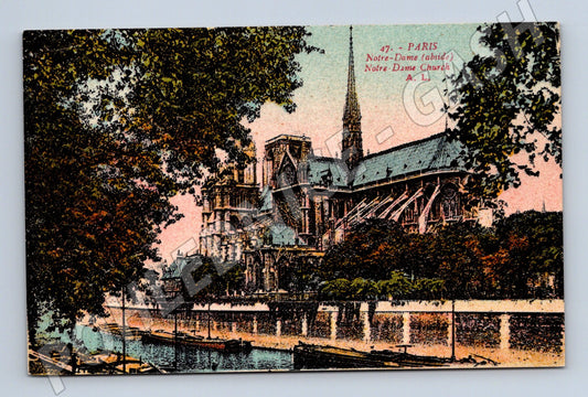 Pohlednice Paříž Notre-Dame stará kolorovaná (M7747)