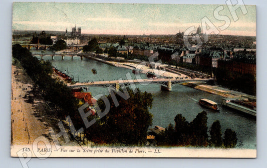 Pohlednice Paříž pohled na Seinu starší prošlá (M7749)