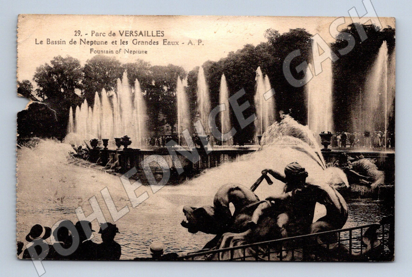 Pohlednice Versailles fontána Neptuna cca 1920 (M7764)