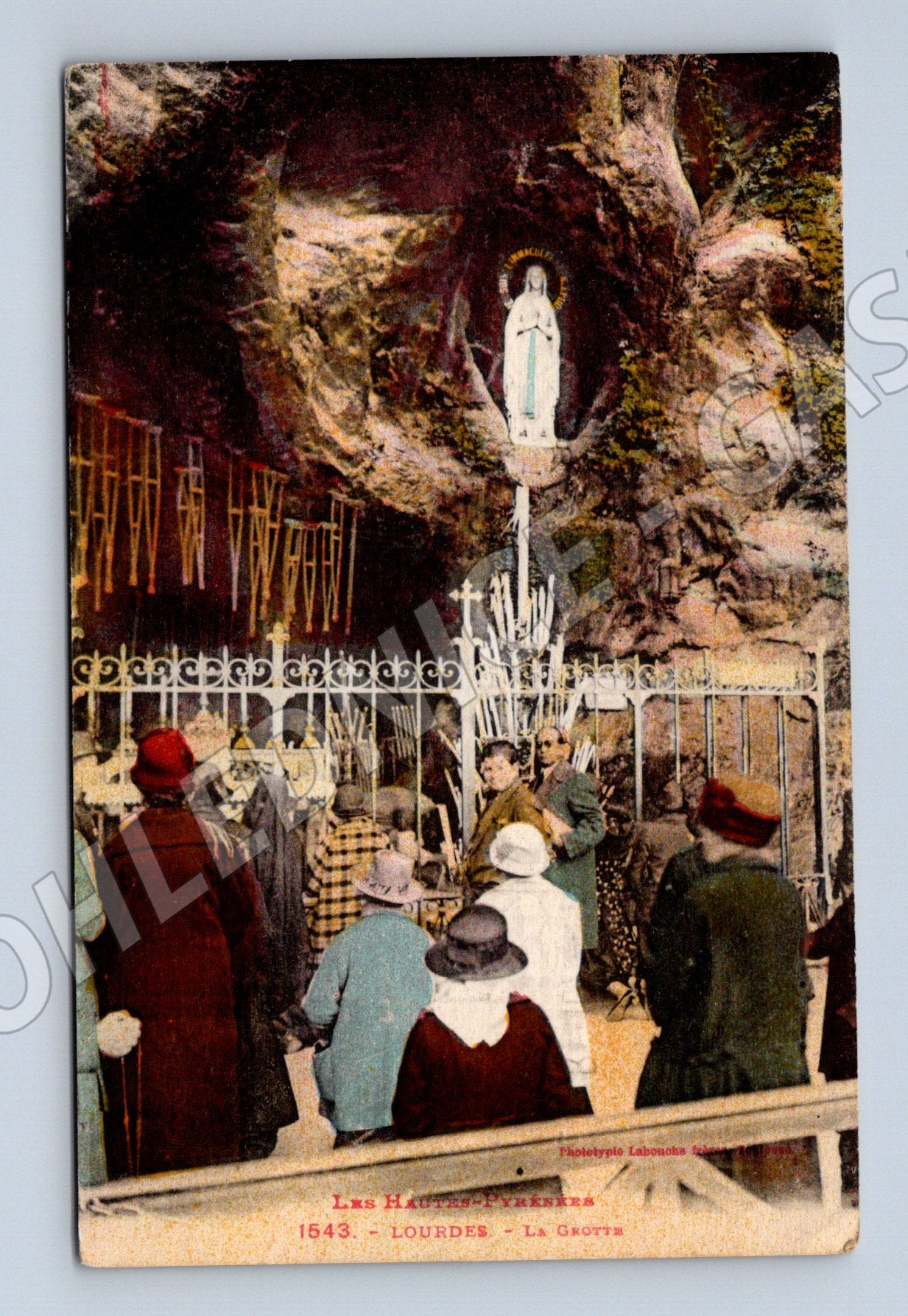 Pohlednice Lurdy La Grotte kolor poutníci stará (M7770)