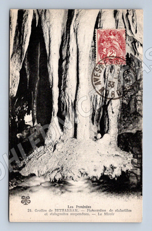 Pohlednice Pyreneje Grottes de Betharram 1933 čb (M7772)