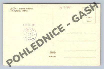 Pohlednice Děčín Labské nábřeží 1956 (M779)