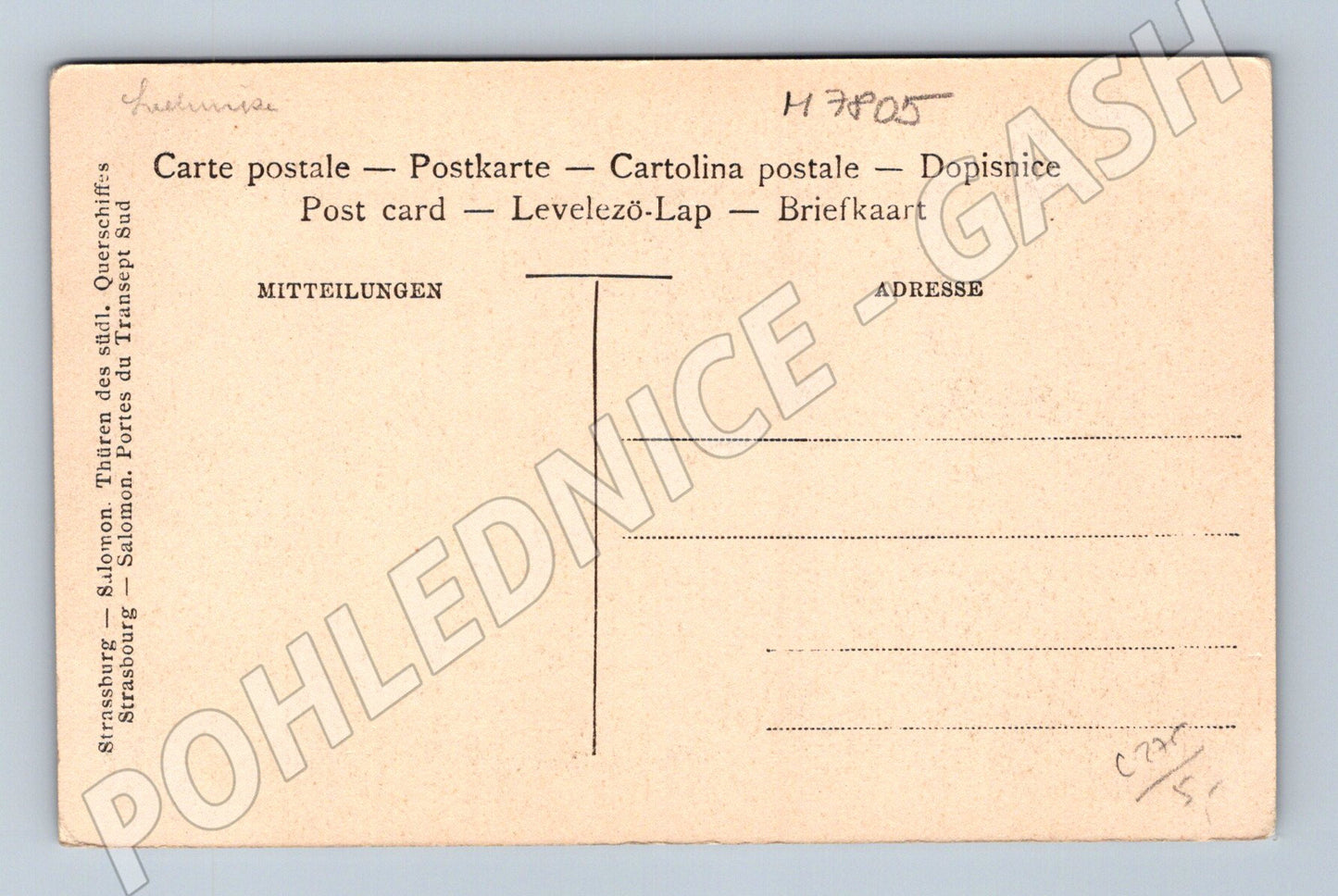 Pohlednice Štrasburk portál jižního transeptu katedrály (M7805)