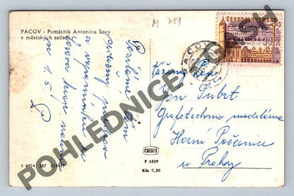 Pohlednice Pacov památník A Sovy ČSR (M781)