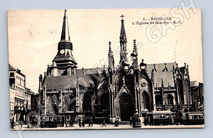 Pohlednice Roubaix kostel St Martin 1923 Francie (M7815)