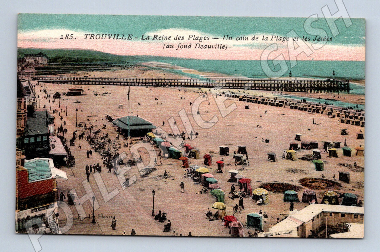 Pohlednice Trouville pláž s molem historická (M7821)