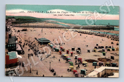 Pohlednice Trouville pláž s molem historická (M7821)