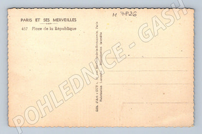 Pohlednice Paříž Place de la République kolor doprava (M7826)