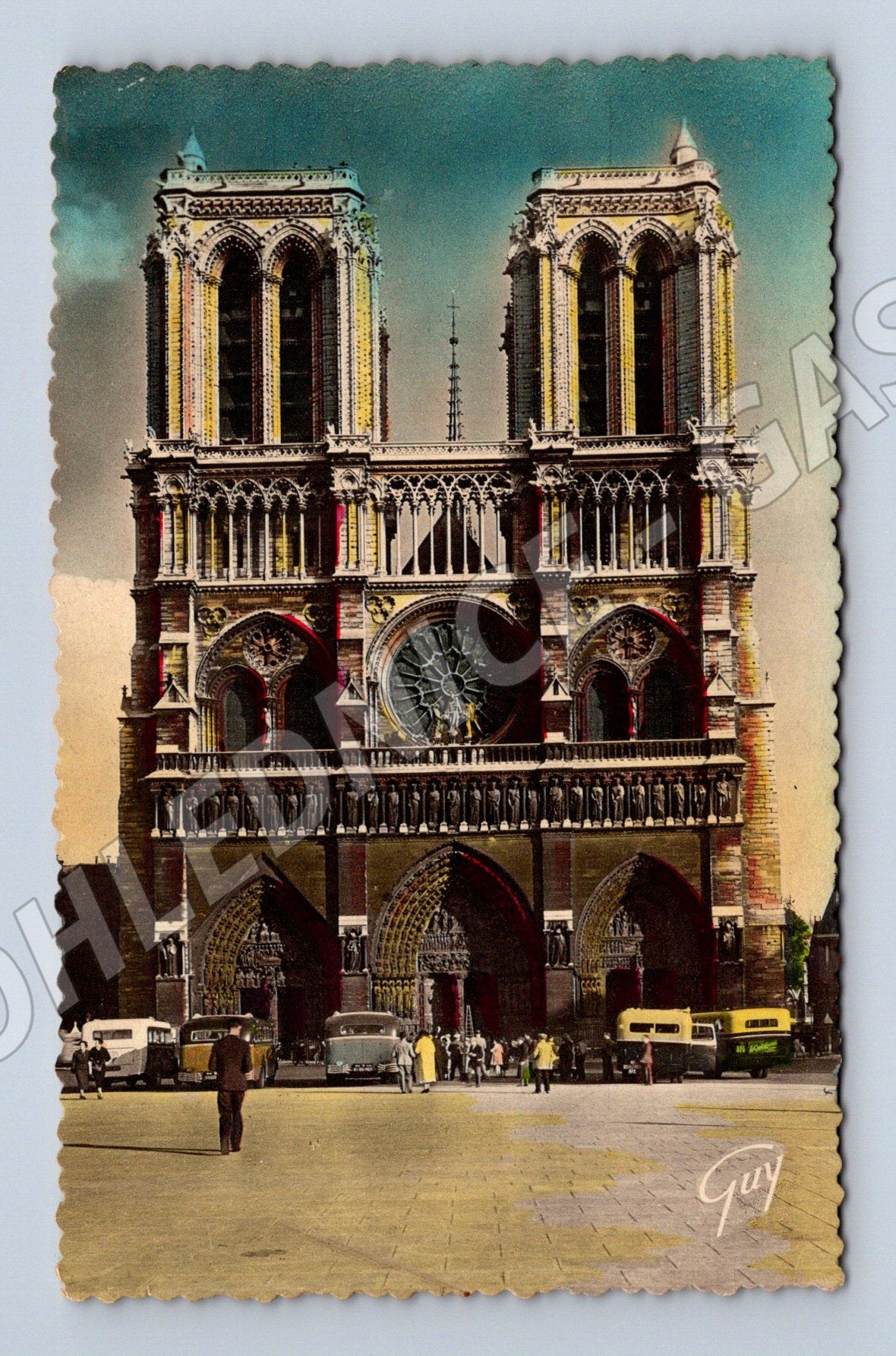 Pohlednice Paříž Notre Dame kolorovaná stará (M7827)