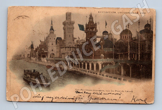 Pohlednice Paříž Exposition Universelle 1900 pavilony (M7831)