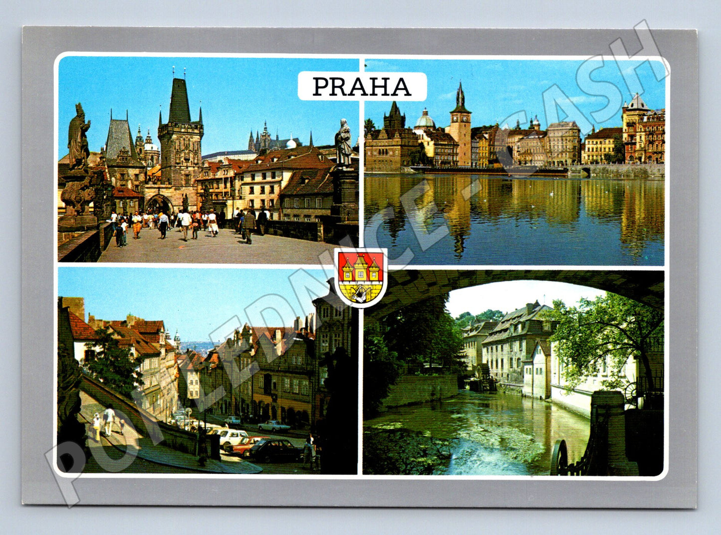 Postcard Prague Charles Bridge and monuments large format (M7837)