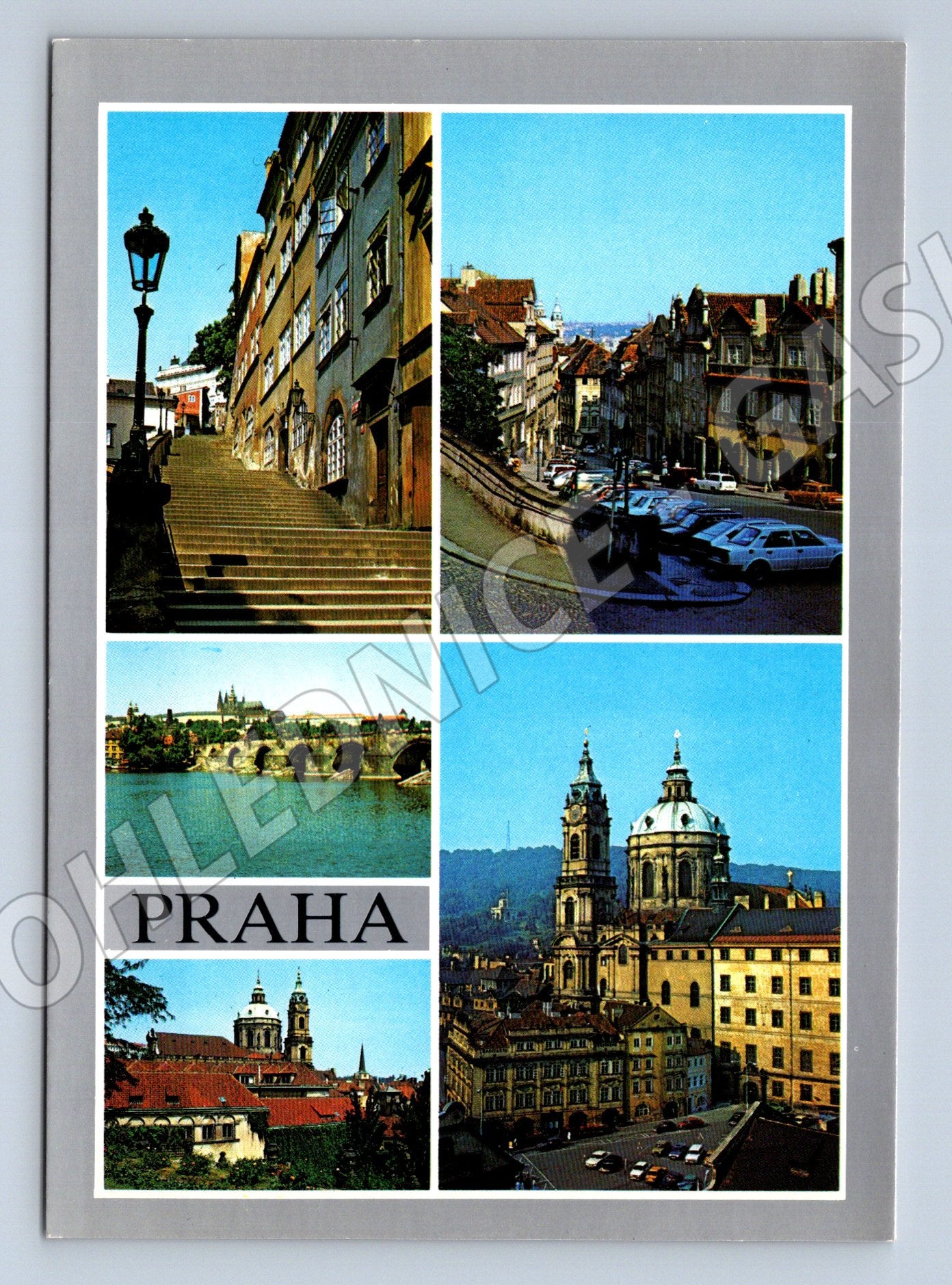 Pohlednice Praha koláž památek a zákoutí velký formát (M7846)