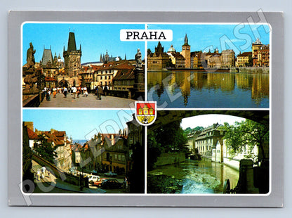 Postcard Prague Charles Bridge and monuments large format (M7853)