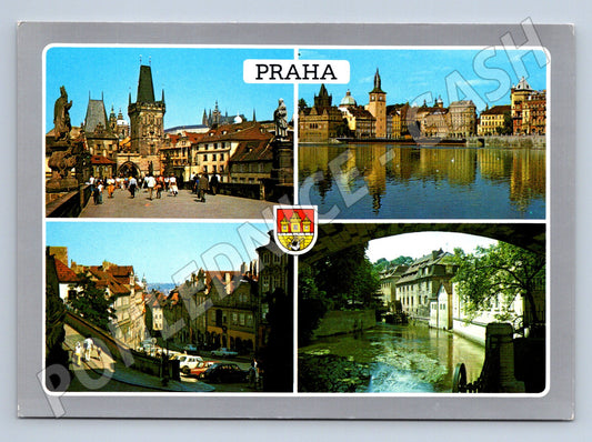 Postcard Prague Charles Bridge and monuments large format (M7853)