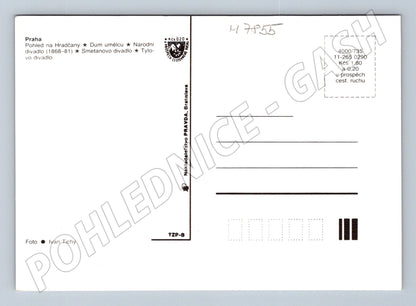 Pohlednice Praha více pohledů na památky velký formát (M7855)