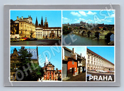 Pohlednice Praha více záběrů Hradčany Karlův most (M7856)