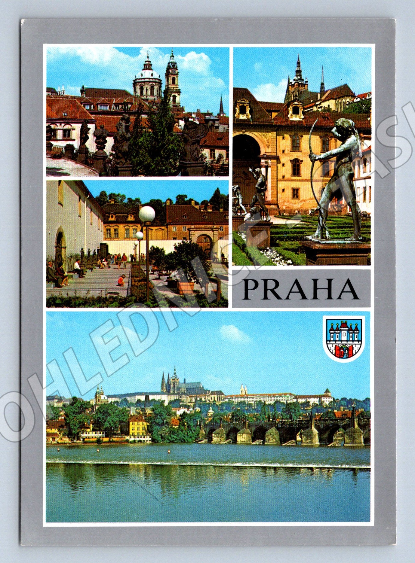 Pohlednice Praha Hradčany zahrady metro vícesnímká (M7860)