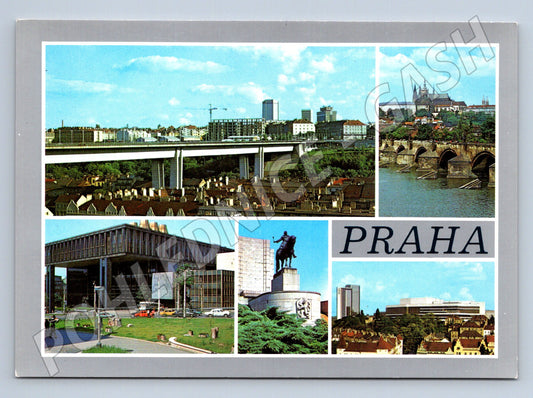 Postcard Prague multi-stamp postcard monuments (M7861)