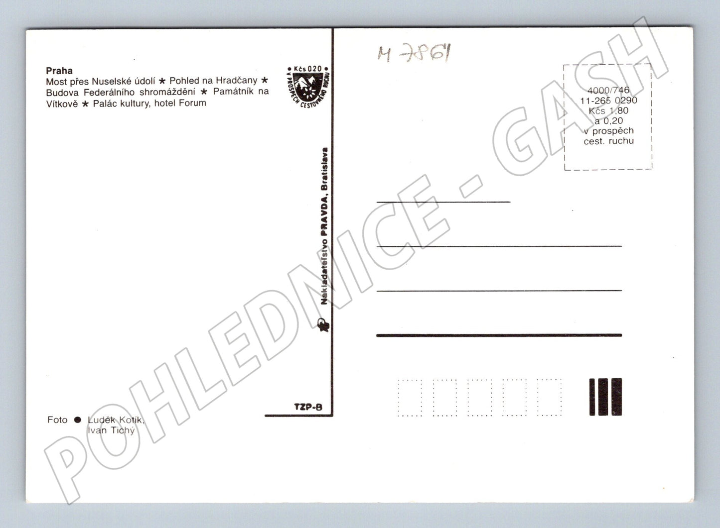 Postcard Prague multi-stamp postcard monuments (M7861)