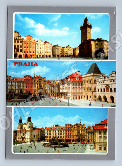 Postcard Prague Old Town Square 1987 large format (M7862)
