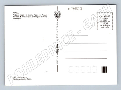 Pohlednice Pražské mosty přes Vltavu velký formát (M7869)