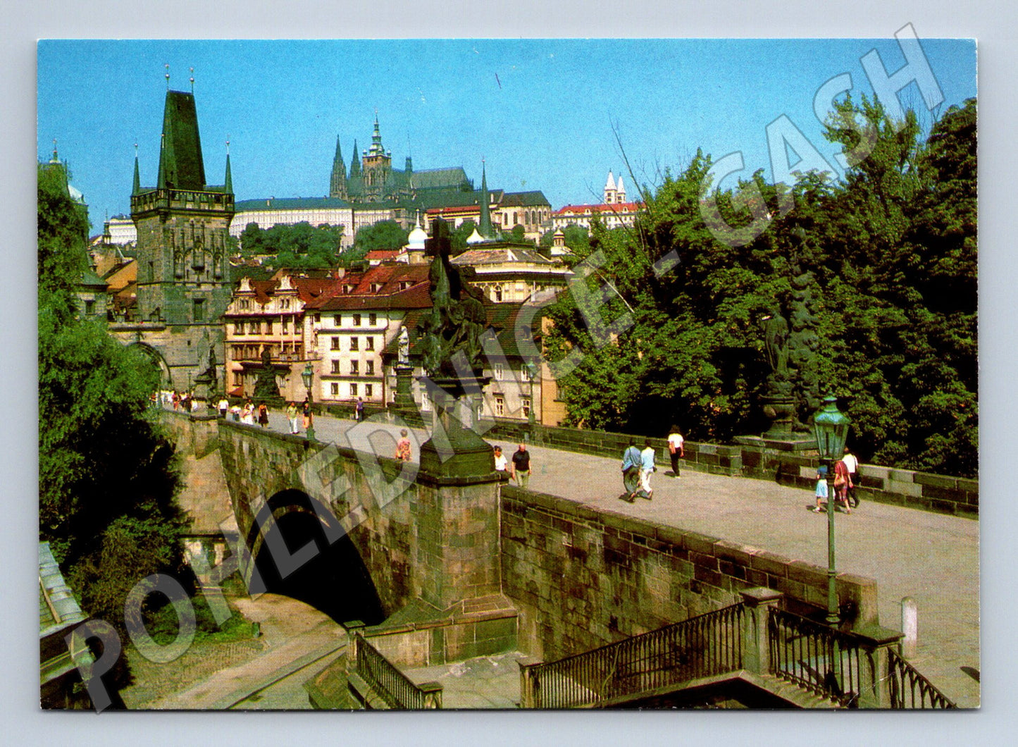 Pohlednice Praha Pražský hrad a Karlův most nepoužitá (M7897)