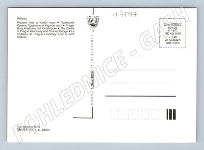 Pohlednice Praha Pražský hrad a Karlův most nepoužitá (M7897)