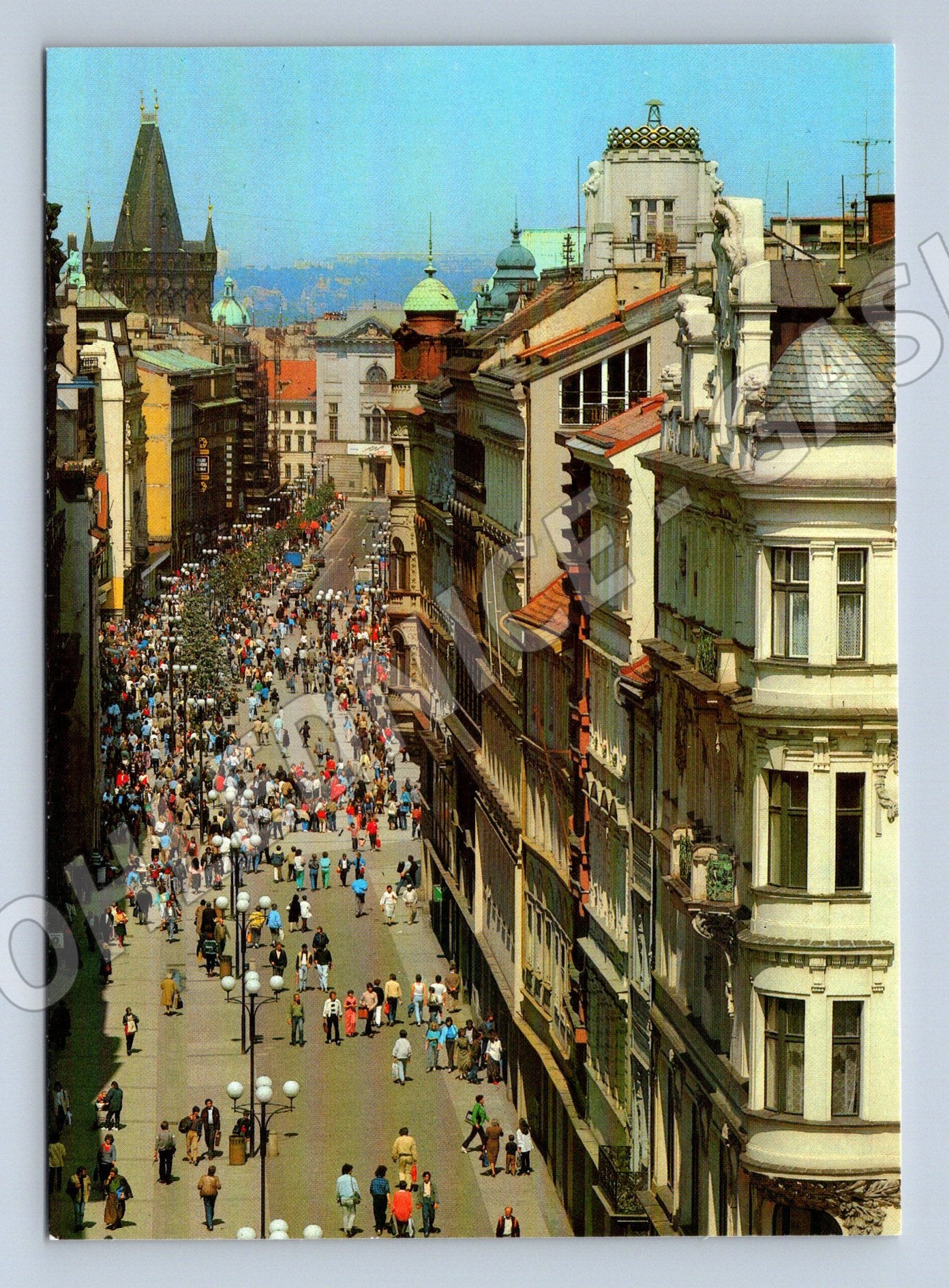 Pohlednice Praha Na Příkopě pěší zóna 1985 Pressfoto (M7903)