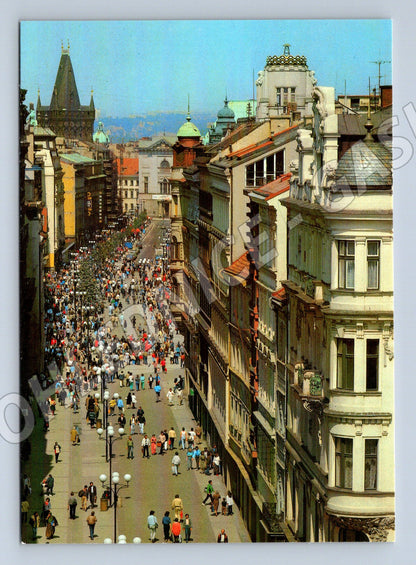 Pohlednice Praha Na Příkopě pěší zóna 1985 Pressfoto (M7903)
