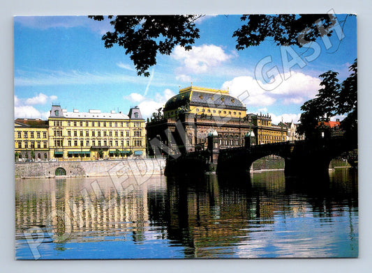 Postcard Prague National Theatre, large format color (M7907)