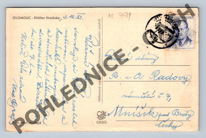Pohlednice Klášter Hradiško Olomouc 1953 (M791)