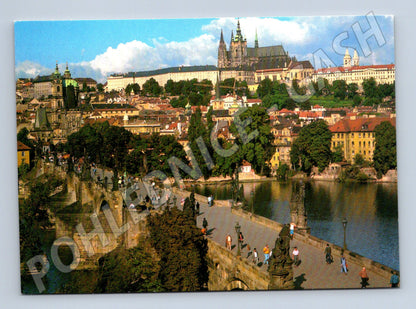 Postcard Prague Castle and Charles Bridge large format (M7912)