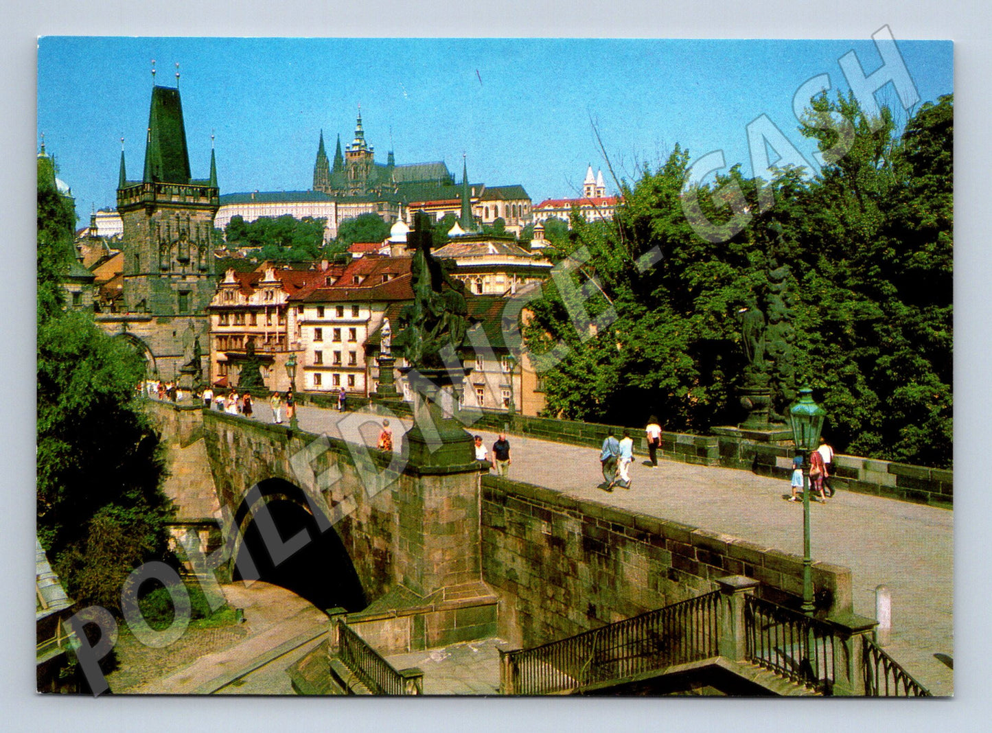 Postcard Prague Castle and Charles Bridge large format unused (M7917)