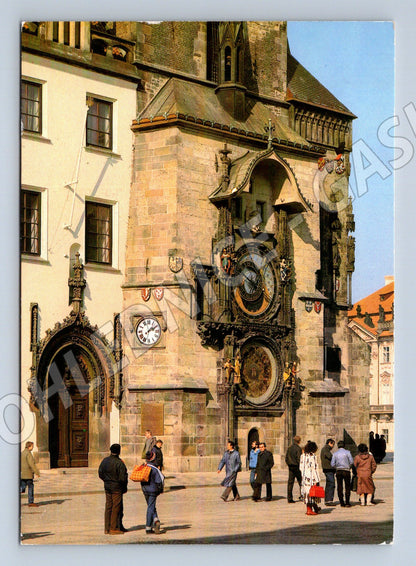Postcard Prague Old Town Astronomical Clock Czechoslovakia (M7919)