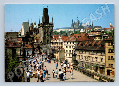 Postcard Prague Charles Bridge and Hradčany large format (M7920)