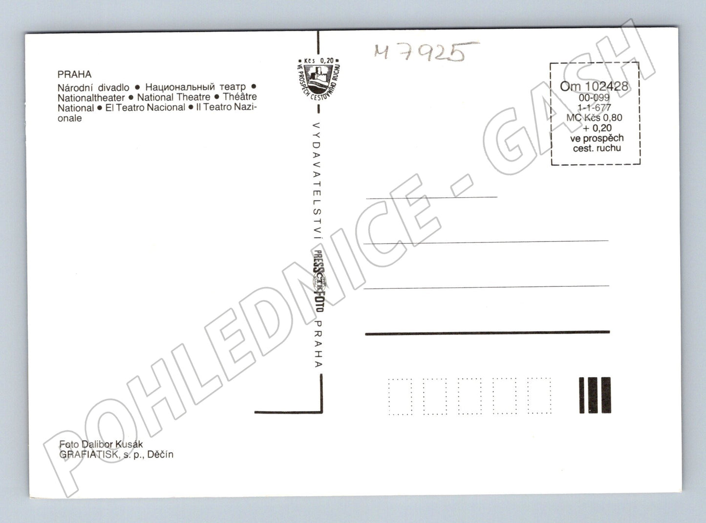 Postcard Prague National Theatre large format (M7925)