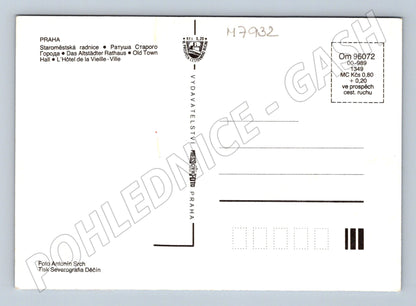 Postcard Prague Old Town Hall historical (M7932)
