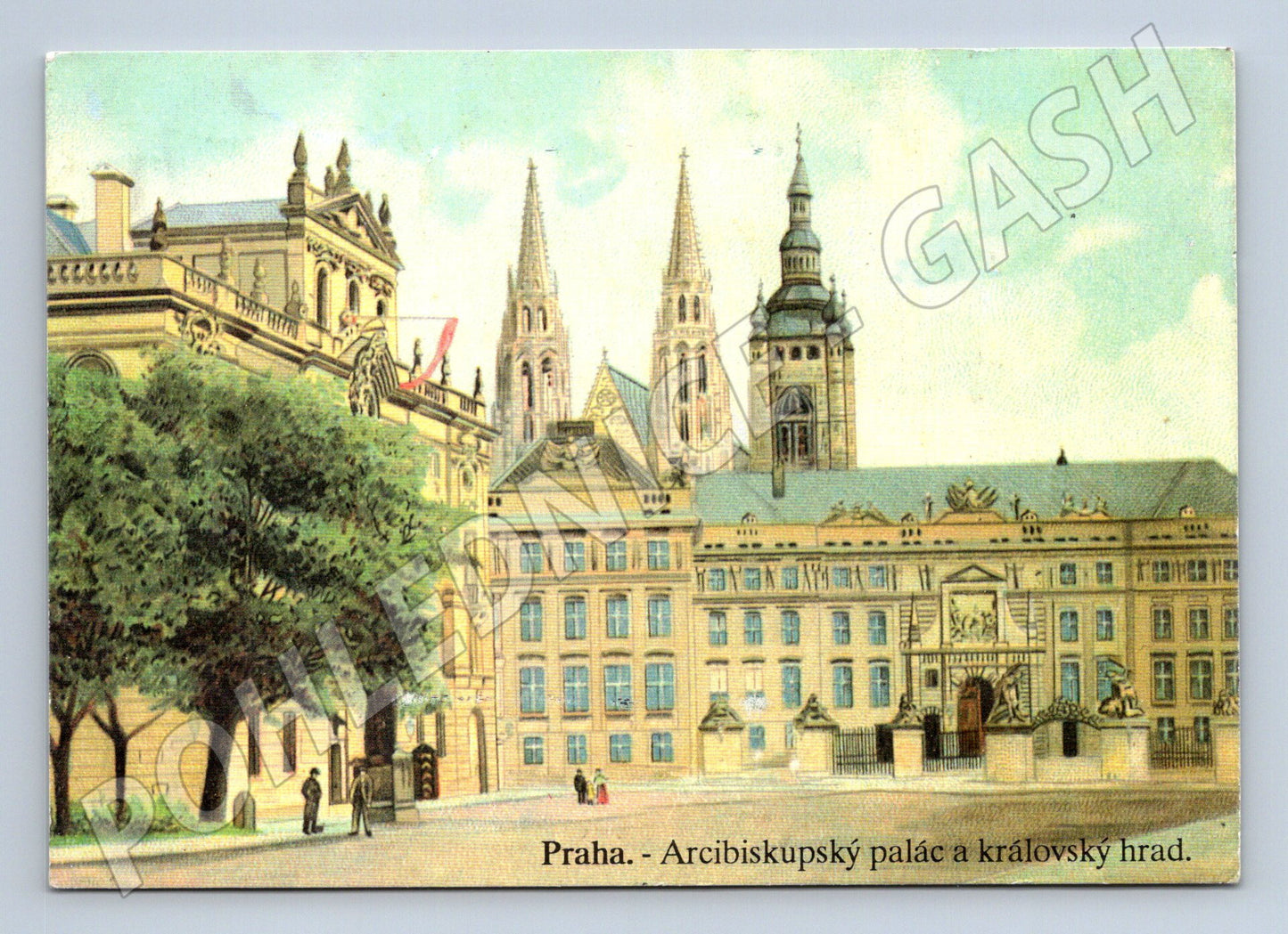 Postcard Prague Archbishop's Palace and Castle, used (M7933)