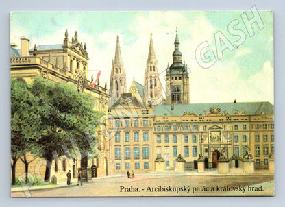 Postcard Prague Archbishop's Palace and Castle, used (M7933)