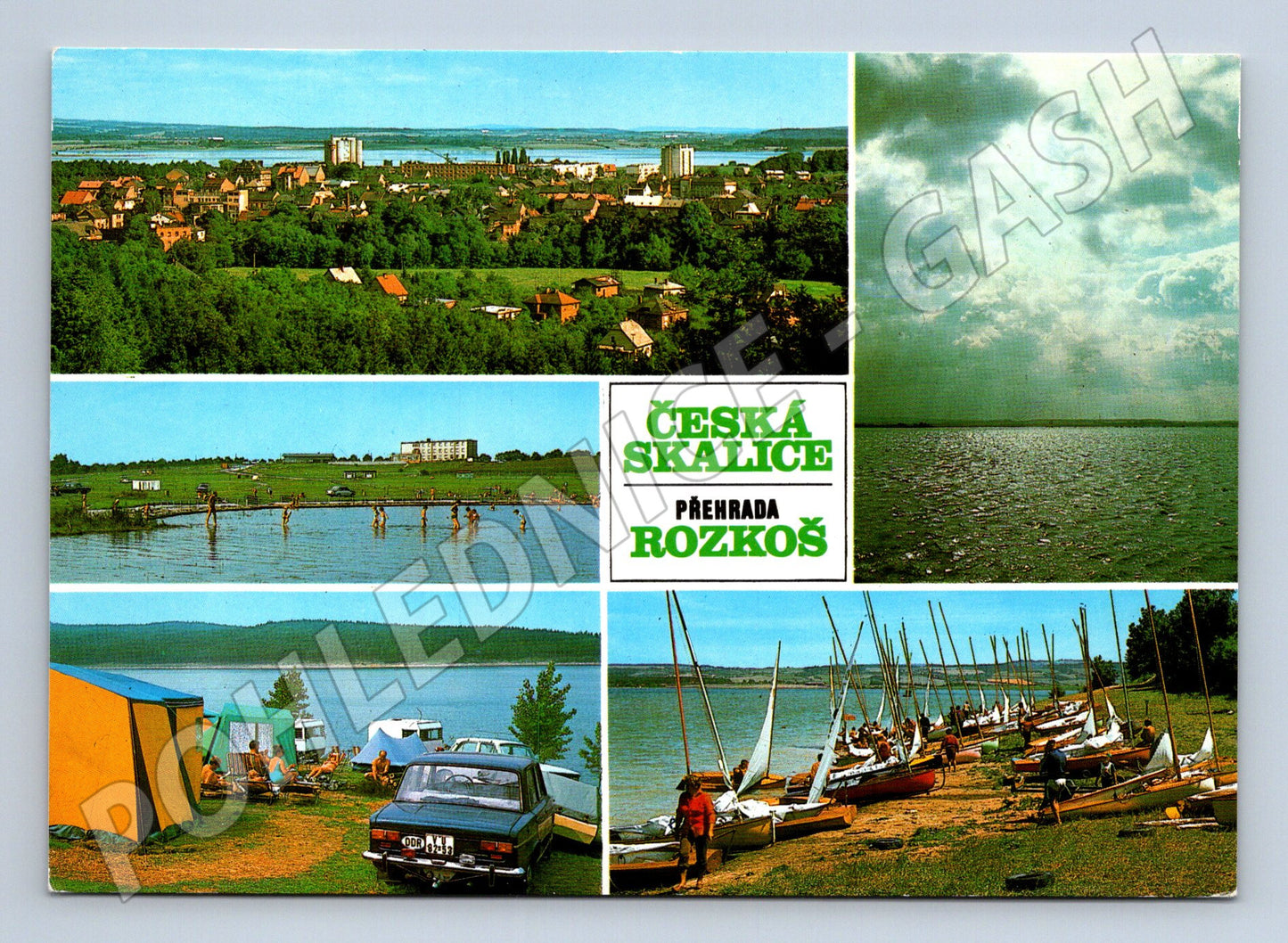 Postcard Česká Skalice dam Rozkoš campsite multiview (M7940)