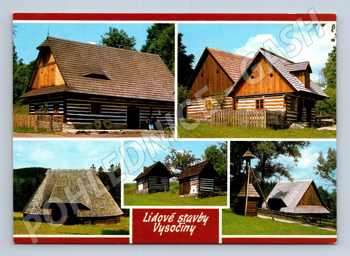 Postcard Folk Buildings of the Vysočina Mountains Veselý Kopec large format (M7943)