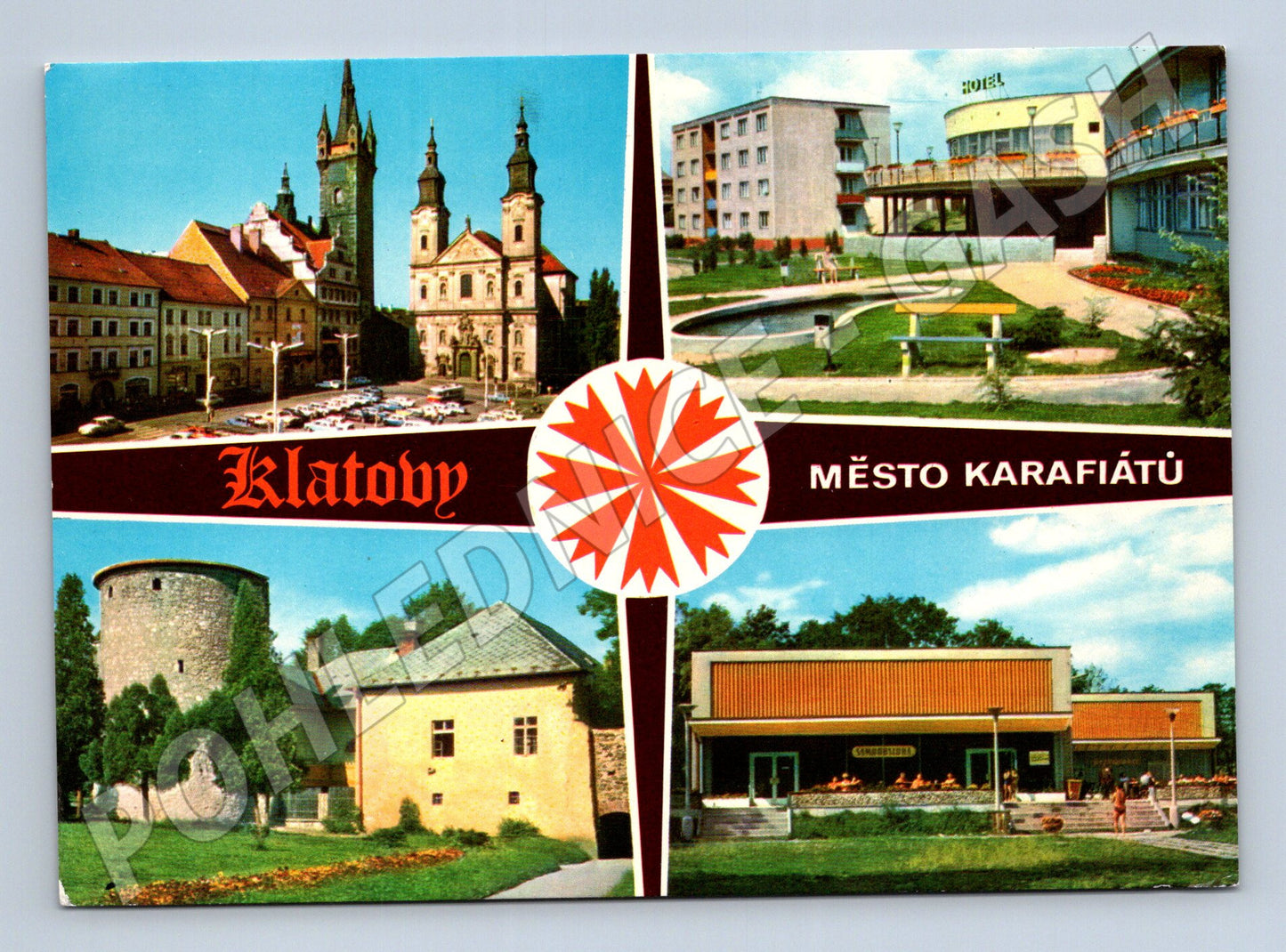 Postcard Klatovy city of carnations multiple shots clear (M7946)