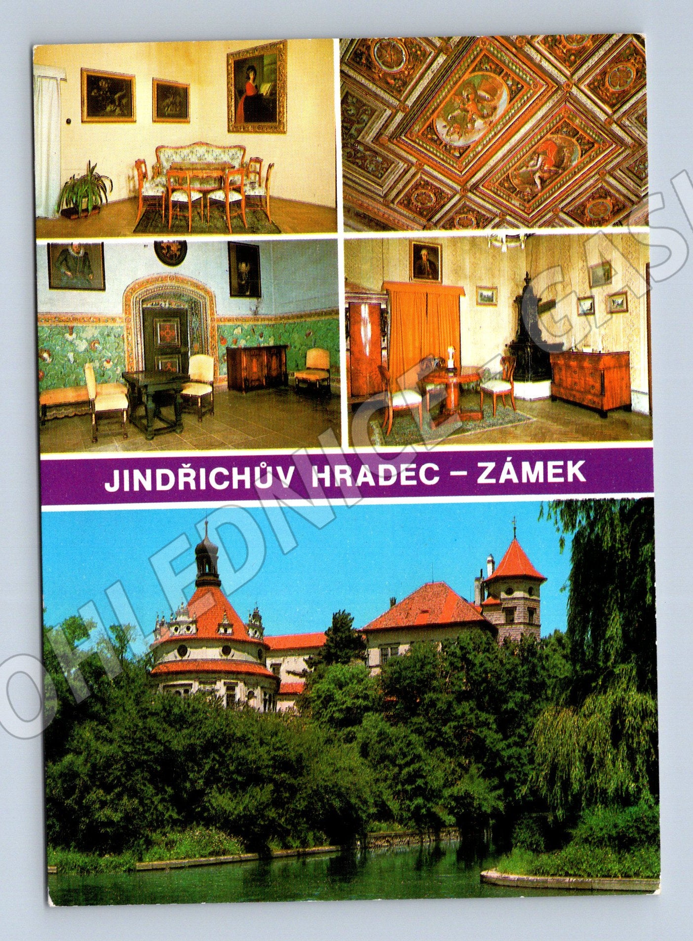 Postcard Jindřichův Hradec castle interiors exterior (M7947)