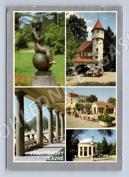 Postcard Františkovy Lázně multi-view used (M7951)