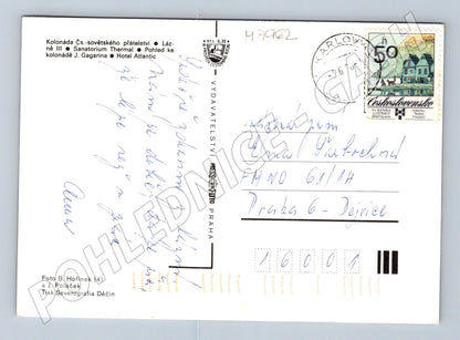 Postcard Karlovy Vary multi-view 1972 sent (M7962)
