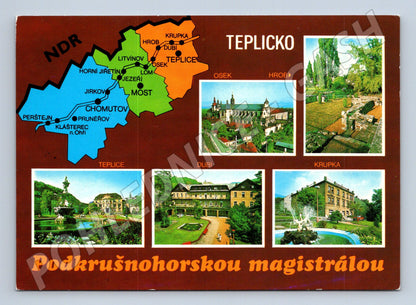 Pohlednice Teplicko Podkrušnohorská magistrála mapa (M7968)