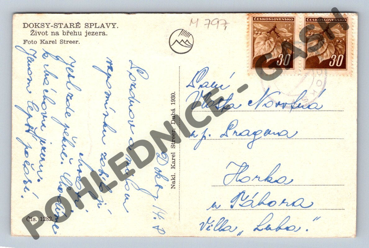 Pohlednice Doksy Staré Splavy jezero 1930 (M797)