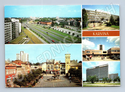 Postcard Karviná collage of city motifs 1991 (M7972)