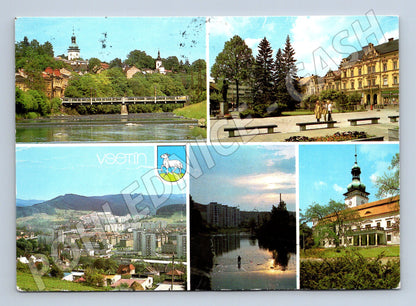 Postcard Vsetín multi-view 1991 sent (M7974)