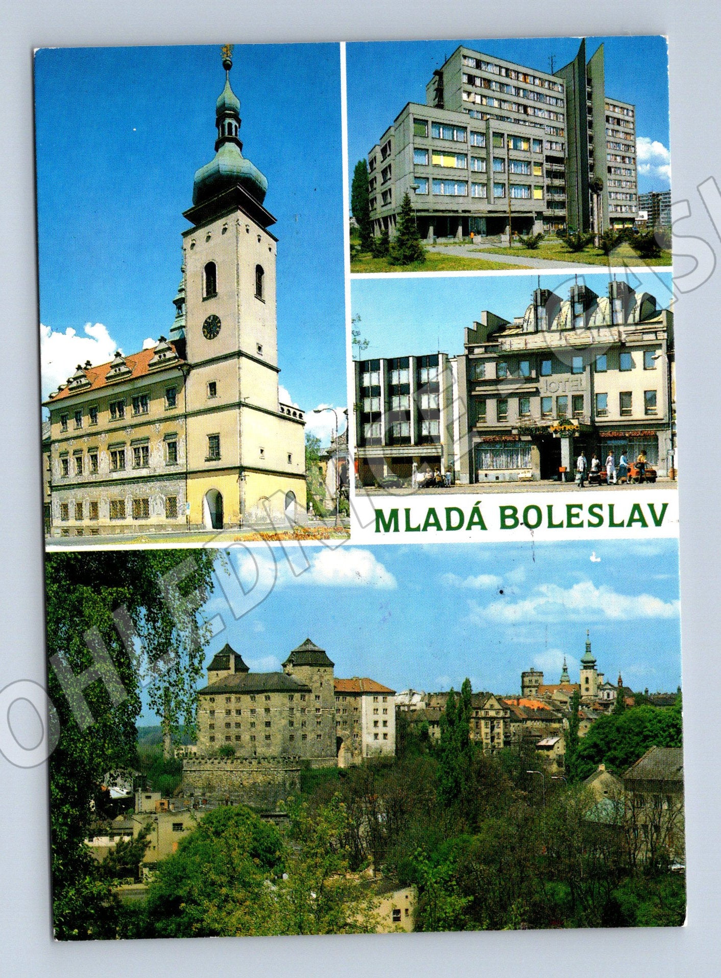 Mlada Boleslav historical postcard with a stamp (M7975)